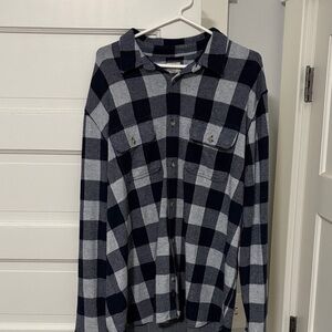 Faherty Black and Gray Plaid Button Down Shirt